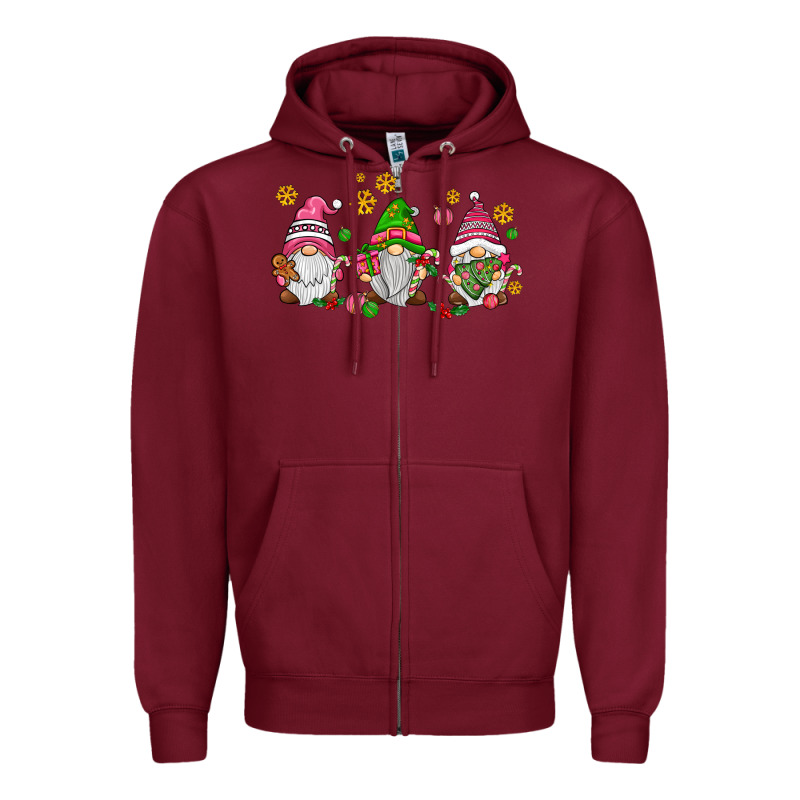 Pink Christmas Gnomies Zipper Hoodie by AdoDesignShop | Teevron