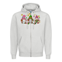 Dove Grey pink christmas gnomies Zipper Hoodie - AdoDesignShop
