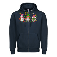 Navy pink christmas gnomies Zipper Hoodie - AdoDesignShop