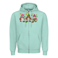 Seafoam pink christmas gnomies Zipper Hoodie - AdoDesignShop