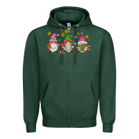 Sports Green pink christmas gnomies Zipper Hoodie - AdoDesignShop