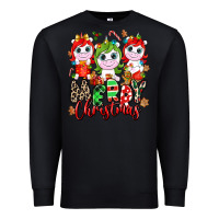 Black Merry Christmas unicorns Premium Sweatshirt - NancyCooperArtShop