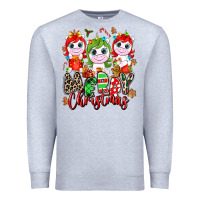 Heather Grey Merry Christmas unicorns Premium Sweatshirt - NancyCooperArtShop