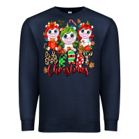 Navy Merry Christmas unicorns Premium Sweatshirt - NancyCooperArtShop