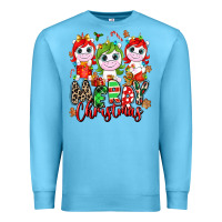 Ocean Blue Merry Christmas unicorns Premium Sweatshirt - NancyCooperArtShop