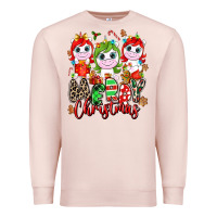 Pale Pink Merry Christmas unicorns Premium Sweatshirt - NancyCooperArtShop