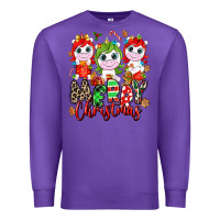 Purple Merry Christmas unicorns Premium Sweatshirt - NancyCooperArtShop