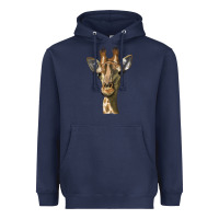 Navy giraffe head Heavyweight Hoodie - LillyAllenDesigns