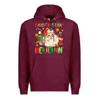 Burgundy don't stop believin' Premium Hoodie - MaliasSmallBusiness