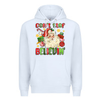 White don't stop believin' Premium Hoodie - MaliasSmallBusiness