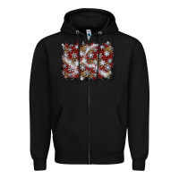 Black christmas snow crystals background Zipper Hoodie - BundleAndBundleShop