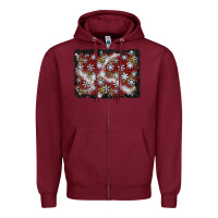 Burgundy christmas snow crystals background Zipper Hoodie - BundleAndBundleShop