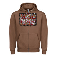 Chestnut christmas snow crystals background Zipper Hoodie - BundleAndBundleShop