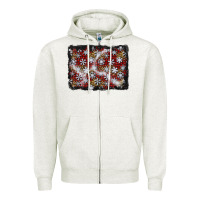 Oatmeal Heather christmas snow crystals background Zipper Hoodie - BundleAndBundleShop