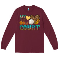 Burgundy my heart is on that court Long Sleeve Tee - HRA Design Shop
