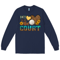 Navy my heart is on that court Long Sleeve Tee - HRA Design Shop