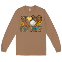 Toasted Coconut my heart is on that court Long Sleeve Tee - HRA Design Shop