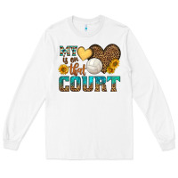White my heart is on that court Long Sleeve Tee - HRA Design Shop