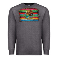 Charcoal Heather serape leopard mexican flag Premium Sweatshirt - Jasminsmagicworld