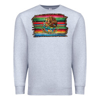 Heather Grey serape leopard mexican flag Premium Sweatshirt - Jasminsmagicworld