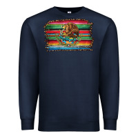 Navy serape leopard mexican flag Premium Sweatshirt - Jasminsmagicworld