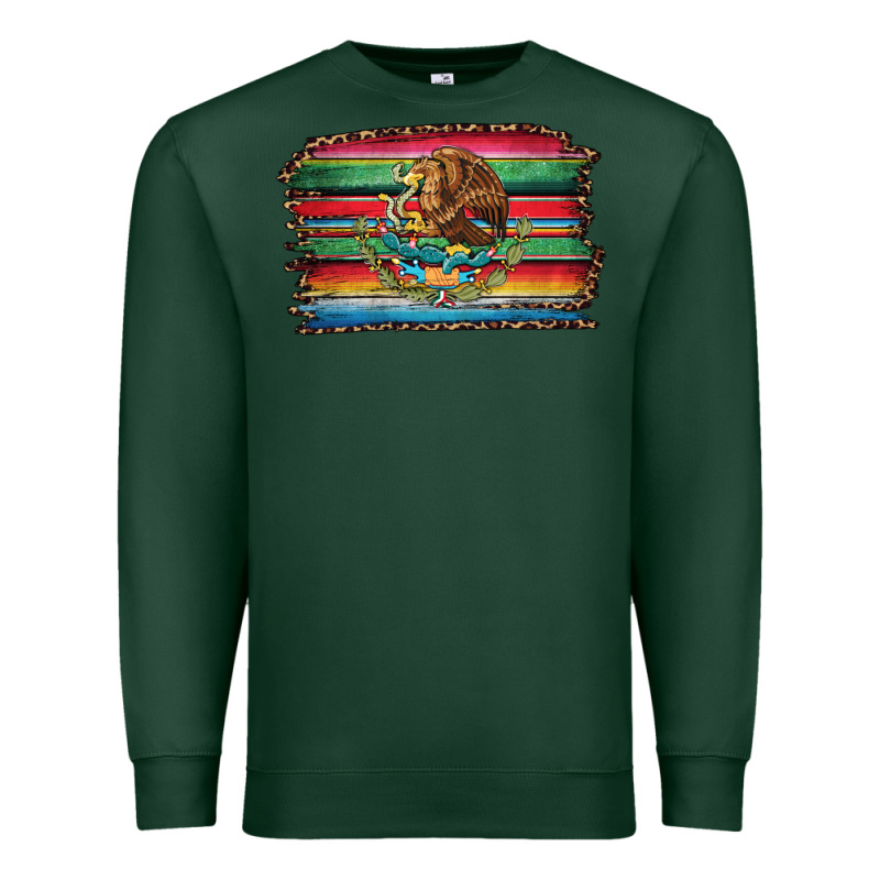 Serape Leopard Mexican Flag Premium Sweatshirt by Jasminsmagicworld | Teevron