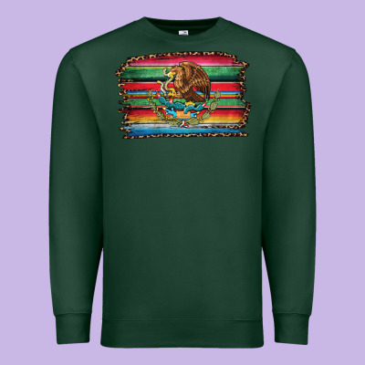 Serape Leopard Mexican Flag Premium Sweatshirt Designed By Jasminsmagicworld