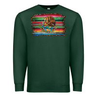 Sports Green serape leopard mexican flag Premium Sweatshirt - Jasminsmagicworld