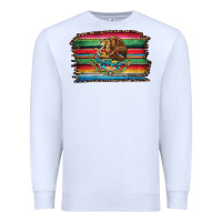 White serape leopard mexican flag Premium Sweatshirt - Jasminsmagicworld
