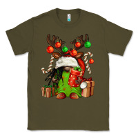 Army Green christmas afro gnomes Classic Tee - FaDigitalArtStudio