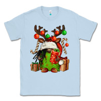 Dusty Blue christmas afro gnomes Classic Tee - FaDigitalArtStudio