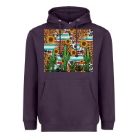 Plum western cactus and sunflowers Heavyweight Hoodie - Jasminsmagicworld