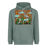 Sage western cactus and sunflowers Heavyweight Hoodie - Jasminsmagicworld