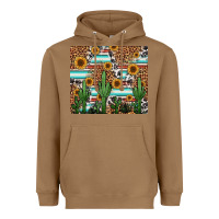 Toasted Coconut western cactus and sunflowers Heavyweight Hoodie - Jasminsmagicworld