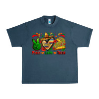 Midnight Navy peace love tacos Urban Heavy Tee - Zillion Design Studio