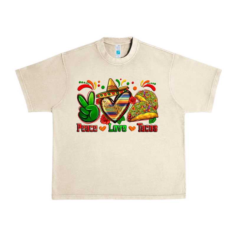Peace Love Tacos Urban Heavy Tee by Zillion Design Studio | Teevron