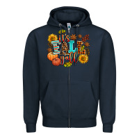 Navy it's fall y'all Zipper Hoodie - AdoDesignShop