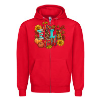 Red it's fall y'all Zipper Hoodie - AdoDesignShop
