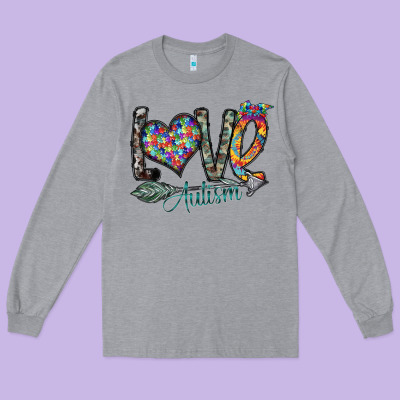 Love Autism Long Sleeve Tee Designed By Sublimationcraftshop