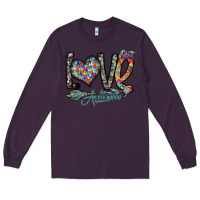 Plum love autism Long Sleeve Tee - SublimationCraftShop