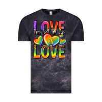 Cloud Black love is love with hearts Vintage Tee - texasbilliewilder