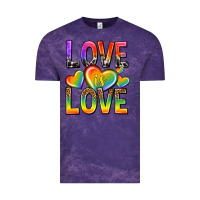 Cloud Purple love is love with hearts Vintage Tee - texasbilliewilder