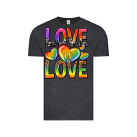 Vintage Black love is love with hearts Vintage Tee - texasbilliewilder