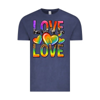 Vintage Denim love is love with hearts Vintage Tee - texasbilliewilder