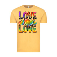Vintage Mustard love is love with hearts Vintage Tee - texasbilliewilder