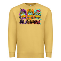 Antique Gold Happy Hallothanksmas school bus Premium Sweatshirt - NancyCooperArtShop