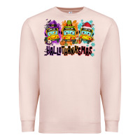 Pale Pink Happy Hallothanksmas school bus Premium Sweatshirt - NancyCooperArtShop