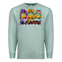 Seafoam Happy Hallothanksmas school bus Premium Sweatshirt - NancyCooperArtShop