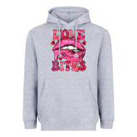 Heather Grey love bites Heavyweight Hoodie - NancyCooperArtShop