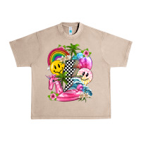 French Oak summer smile face and beach vibes with rainbow tbw Urban Heavy Tee - texasbilliewilder